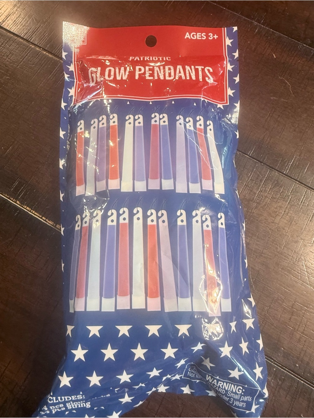 NWT-24 Patriotic Glow Pendants - Red, White & Blue Party Necklaces